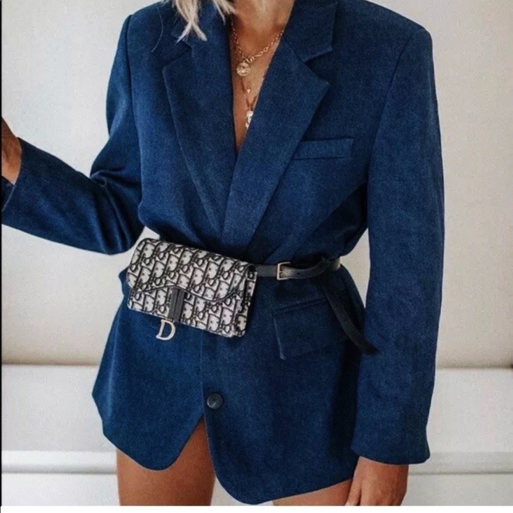 New Zara Oversize Denim Blazer Jacket